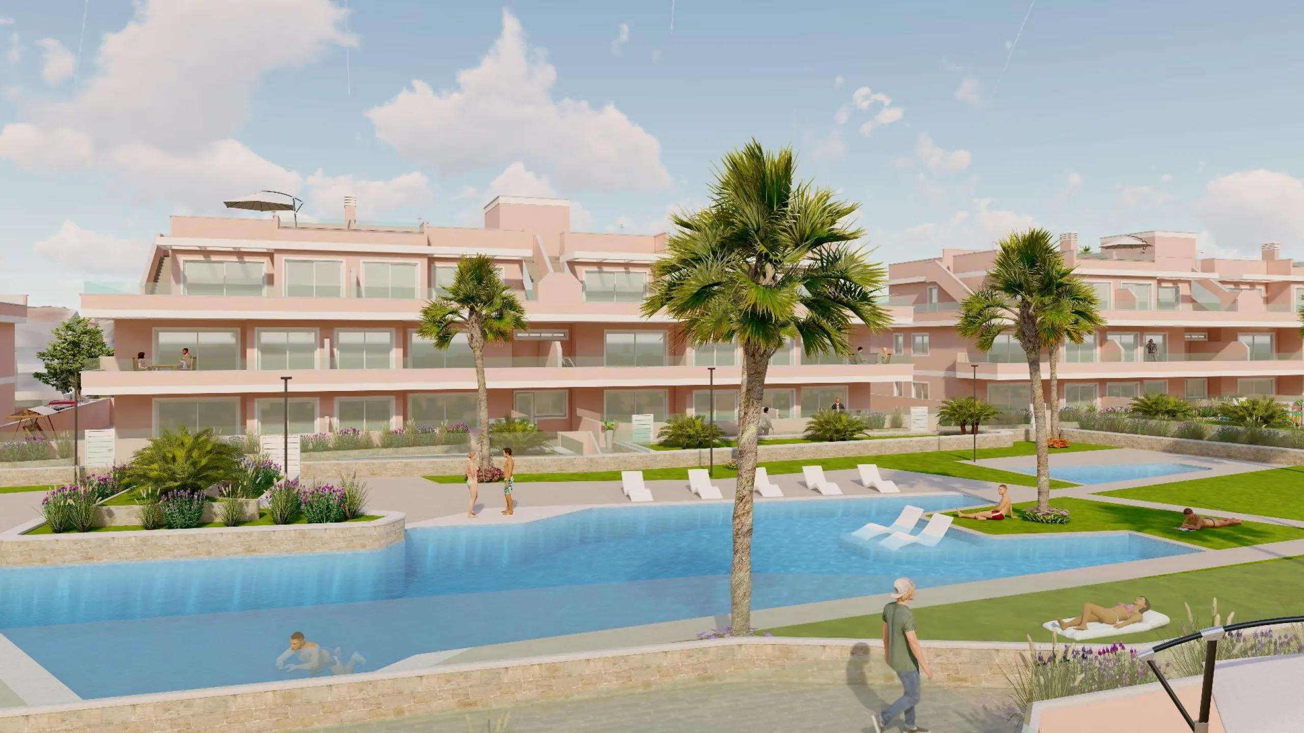 ADOSADOS DE OBRA NUEVA EN PILAR DE LA HORADADA. 3 DORM. 2 BAÑOS. CON PLAZA DE GARAJE Y PISCINA. 83 M2. JARDIN 33 M2. SOLARIUM 34 M2.
