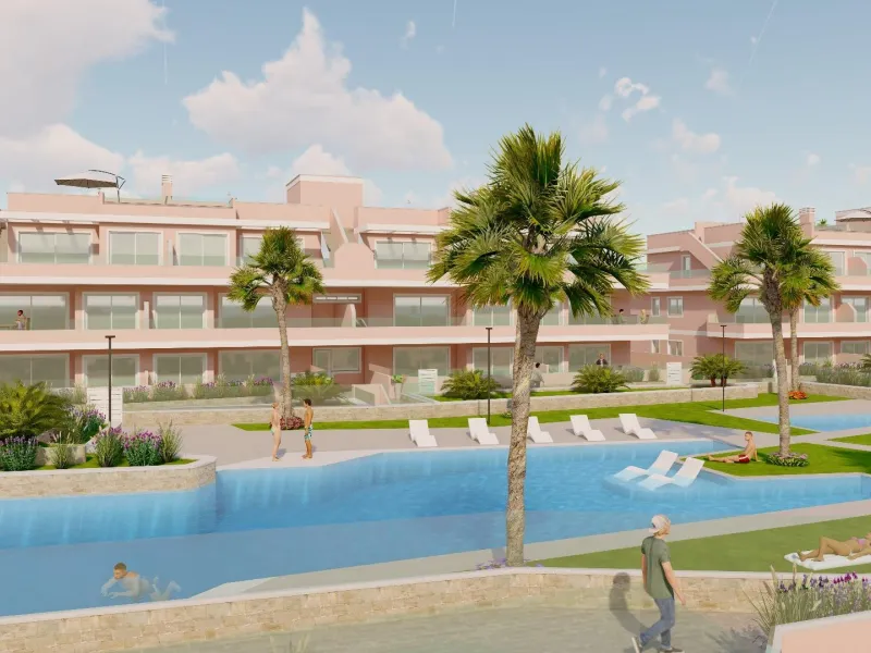 ADOSADOS DE OBRA NUEVA EN PILAR DE LA HORADADA. 3 DORM. 2 BAÑOS. CON PLAZA DE GARAJE Y PISCINA. 83 M2. JARDIN 33 M2. SOLARIUM 34 M2.