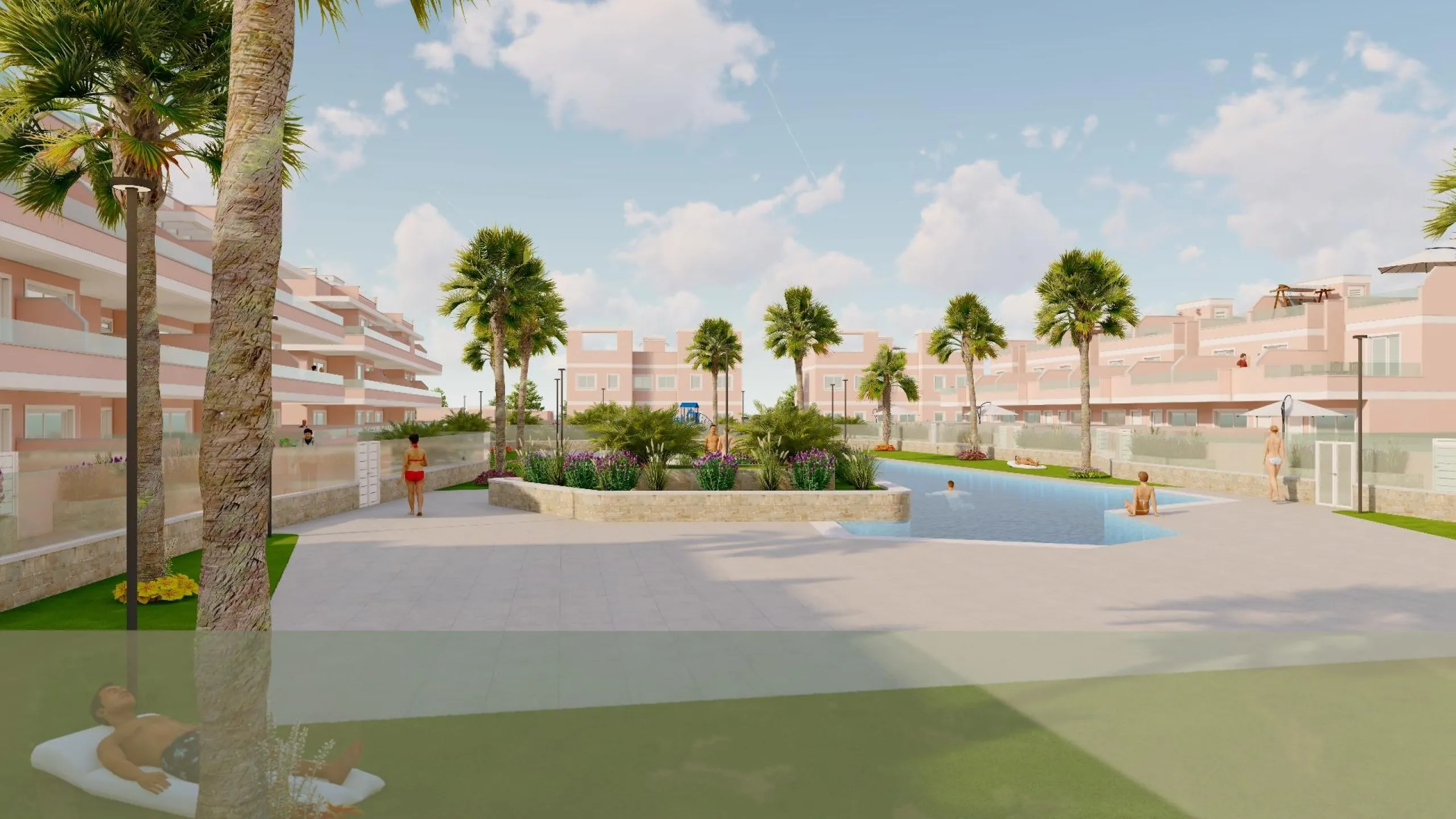 ADOSADOS DE OBRA NUEVA EN PILAR DE LA HORADADA. 3 DORM. 2 BAÑOS. CON PLAZA DE GARAJE Y PISCINA. 83 M2. JARDIN 33 M2. SOLARIUM 34 M2.