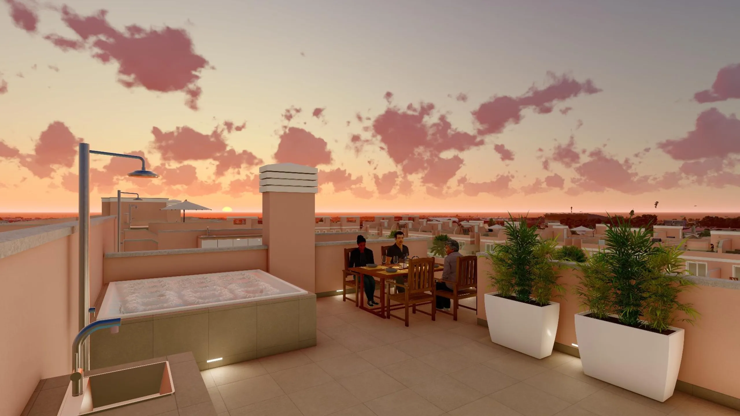 ADOSADOS DE OBRA NUEVA EN PILAR DE LA HORADADA. 3 DORM. 2 BAÑOS. CON PLAZA DE GARAJE Y PISCINA. 83 M2. JARDIN 33 M2. SOLARIUM 34 M2.