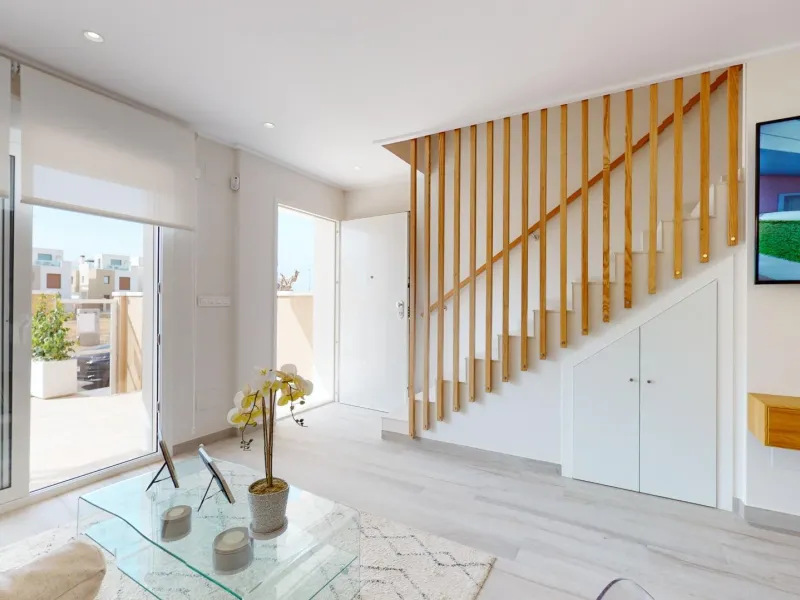 ADOSADOS DE OBRA NUEVA EN PILAR DE LA HORADADA. 3 DORM. 2 BAÑOS. CON PLAZA DE GARAJE Y PISCINA. 83 M2. JARDIN 33 M2. SOLARIUM 34 M2.