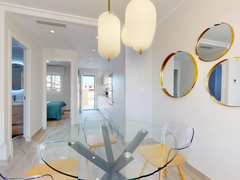 ADOSADOS DE OBRA NUEVA EN PILAR DE LA HORADADA. 3 DORM. 2 BAÑOS. CON PLAZA DE GARAJE Y PISCINA. 83 M2. JARDIN 33 M2. SOLARIUM 34 M2.