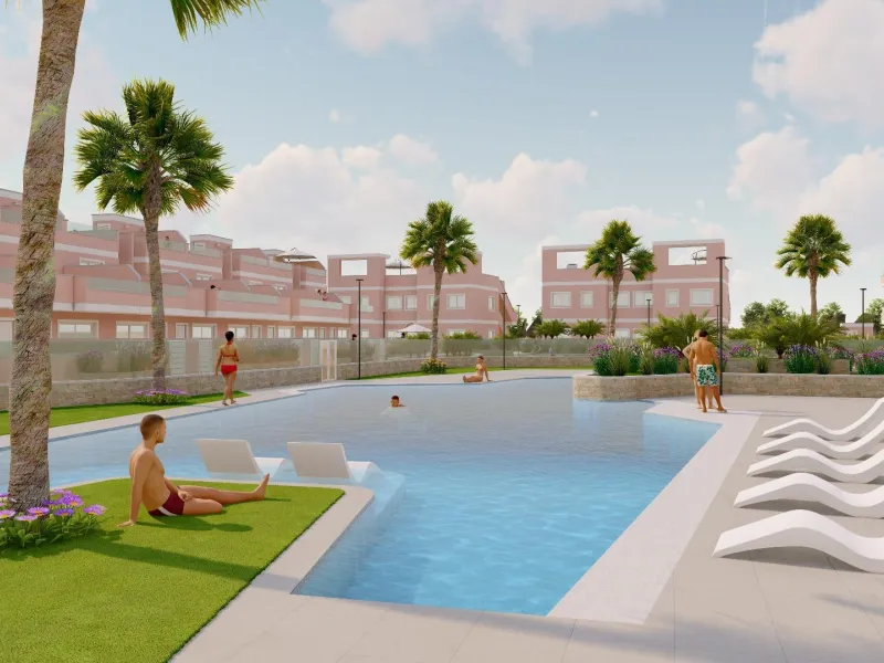 APARTAMENTOS DE OBRA NUEVA EN PILAR DE LA HORADADA CON GARAJE INCLUIDO. 100 M2.TERRAZAS DE 25 M2. 3 DORM. 2 BAÑOS. PISCINA.