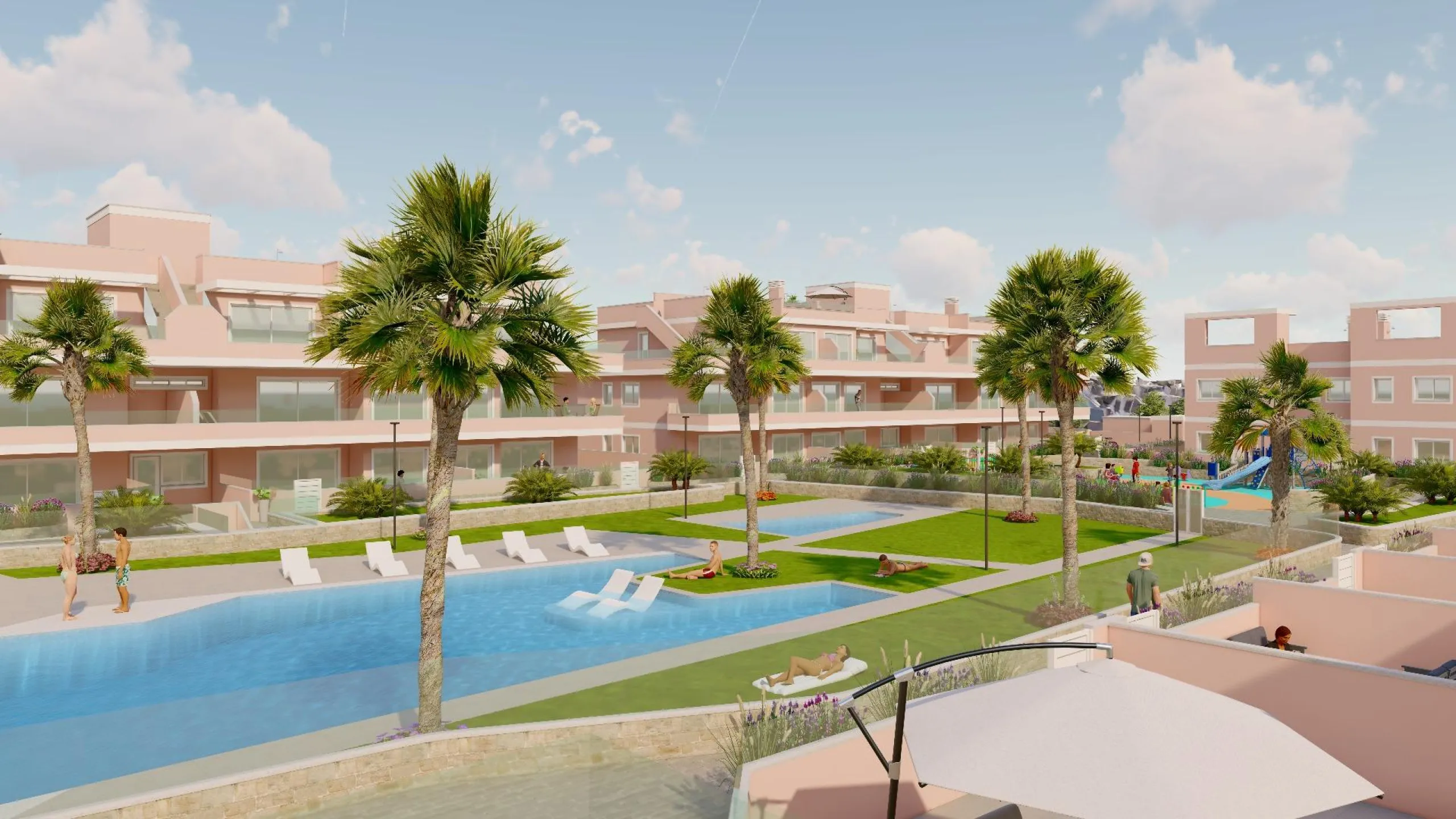 APARTAMENTOS DE OBRA NUEVA EN PILAR DE LA HORADADA CON GARAJE INCLUIDO. 100 M2.TERRAZAS DE 25 M2. 3 DORM. 2 BAÑOS. PISCINA.