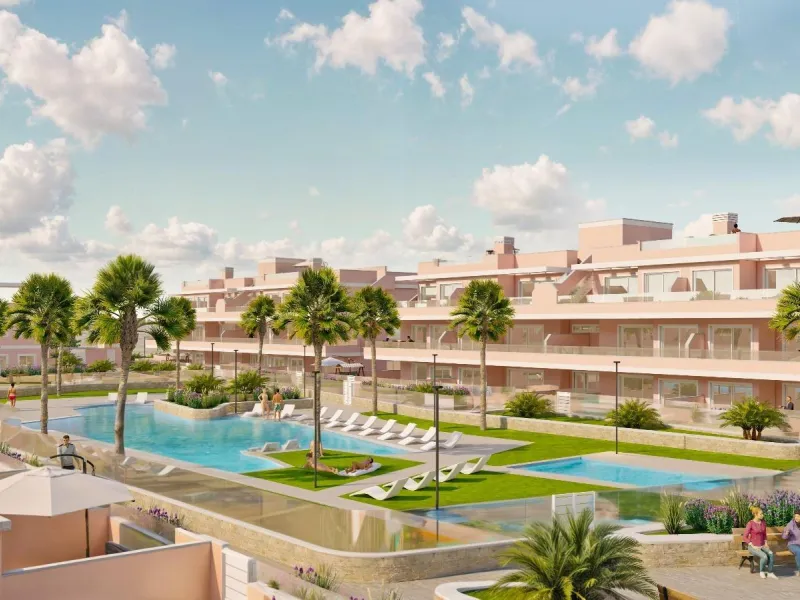APARTAMENTOS DE OBRA NUEVA EN PILAR DE LA HORADADA CON GARAJE INCLUIDO. 100 M2.TERRAZAS DE 25 M2. 3 DORM. 2 BAÑOS. PISCINA.