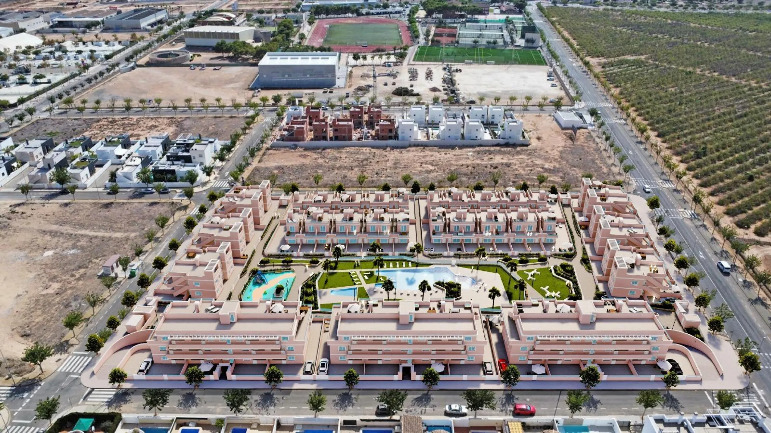 APARTAMENTOS DE OBRA NUEVA EN PILAR DE LA HORADADA CON GARAJE INCLUIDO. 100 M2.TERRAZAS DE 25 M2. 3 DORM. 2 BAÑOS. PISCINA.