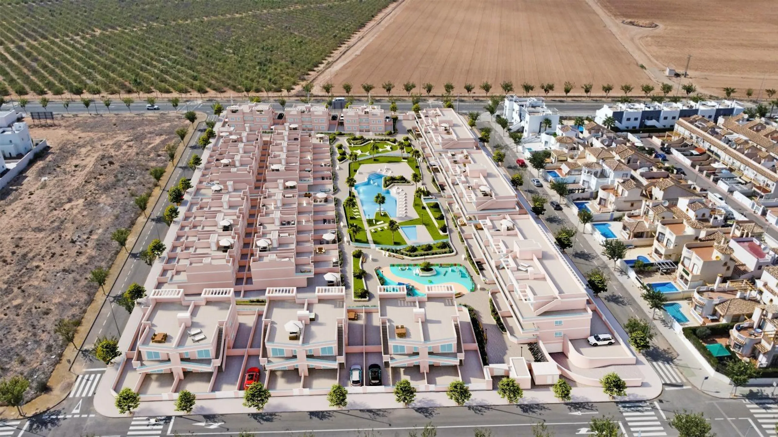 APARTAMENTOS DE OBRA NUEVA EN PILAR DE LA HORADADA CON GARAJE INCLUIDO. 100 M2.TERRAZAS DE 25 M2. 3 DORM. 2 BAÑOS. PISCINA.