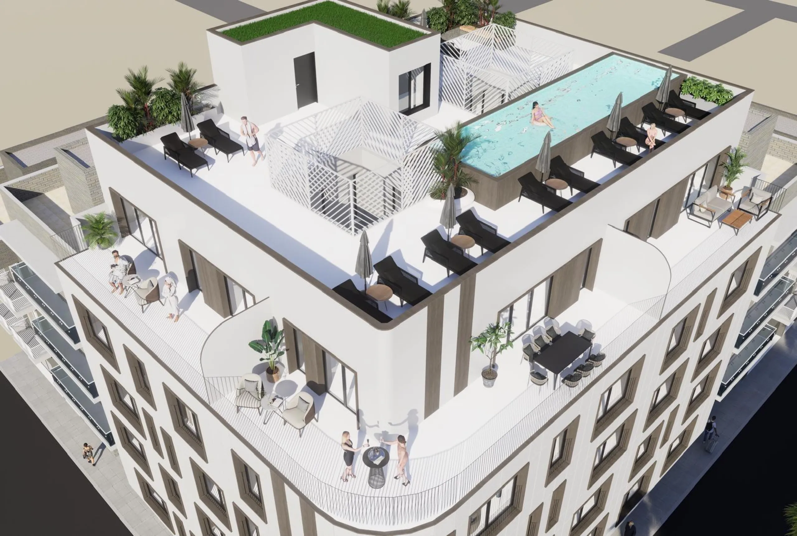 APARTAMENTOS DE OBRA NUEVA A 70 METROS DE PLAYA. 1 DORM. 1 BAÑO. CON SUPERFICIE DE 40 M2. CON PICSINA COMUNITARIA.
