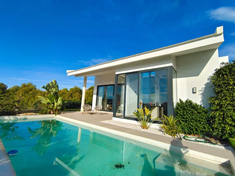 Designer villa with sea views