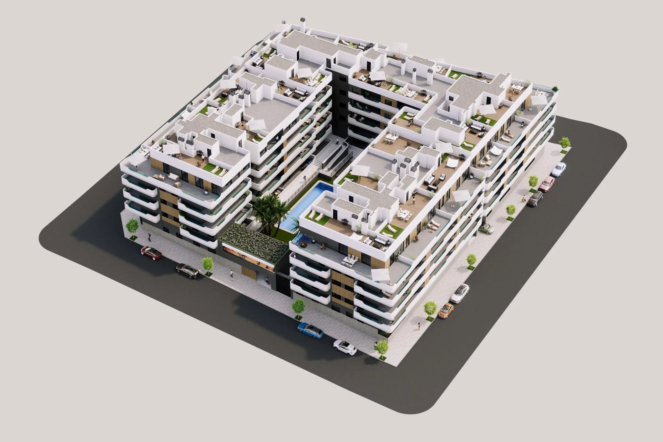 APARTAMENTOS DE OBRA NUEVA EN SANTA POLA CERCA DE PLAYA. 2 DORM. 2 BAÑOS. 76 M2 SUPERFICIE. PISCINA COMUNITARIA.