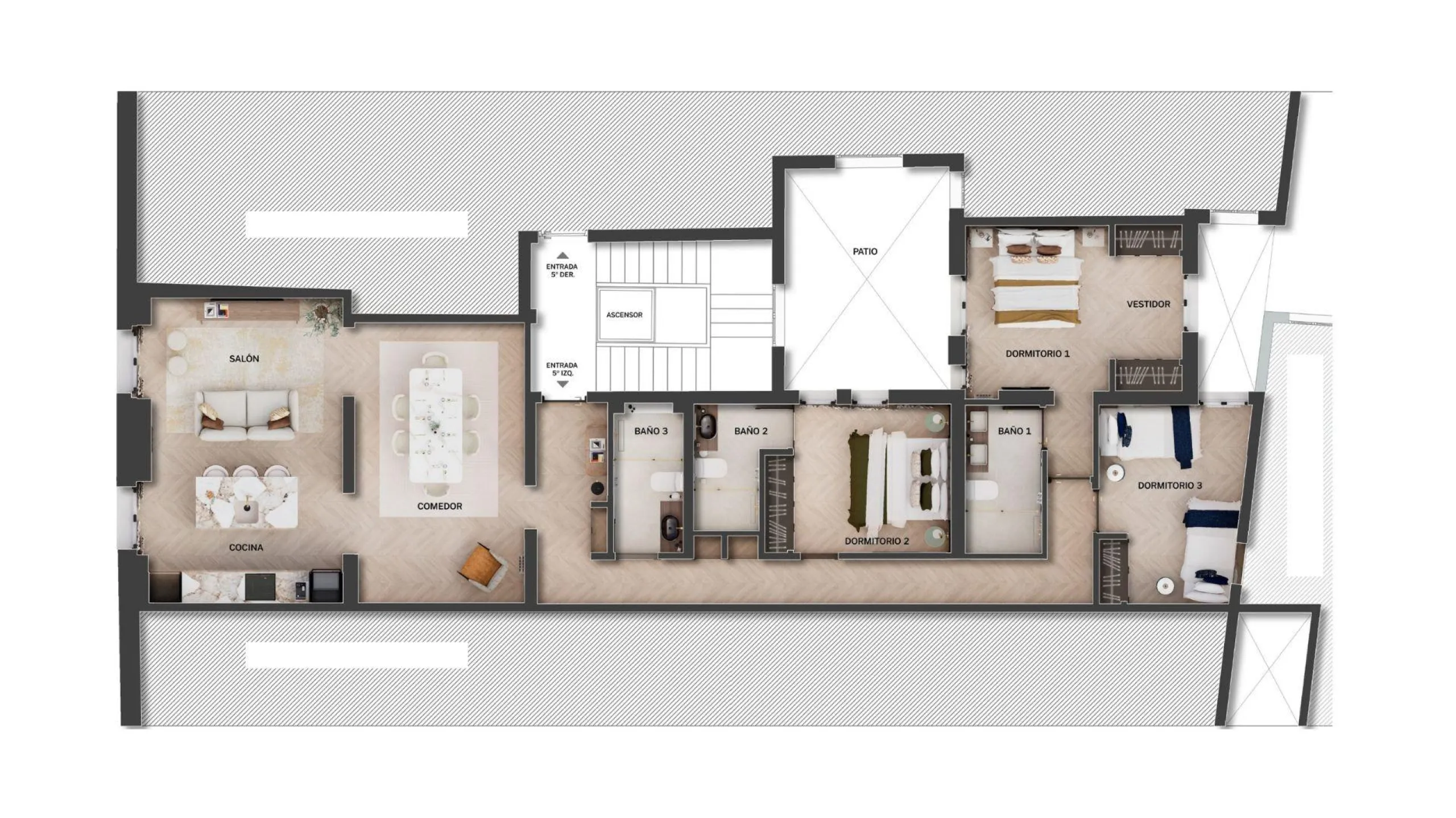 RENOVATED 3-BEDROOM APARTMENT IN UNIVERSIDAD – MALASAÑA | EXTERIOR, 5TH FLOOR