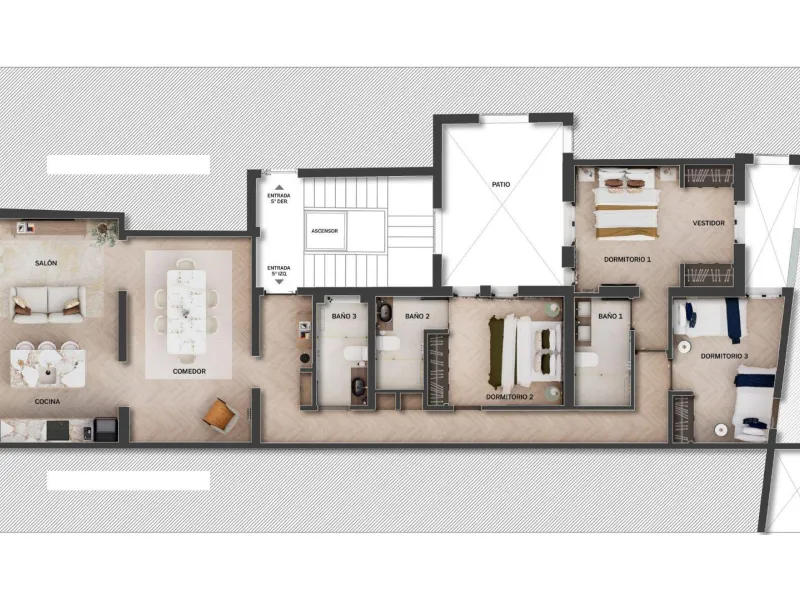 RENOVATED 3-BEDROOM APARTMENT IN UNIVERSIDAD – MALASAÑA | EXTERIOR, 5TH FLOOR