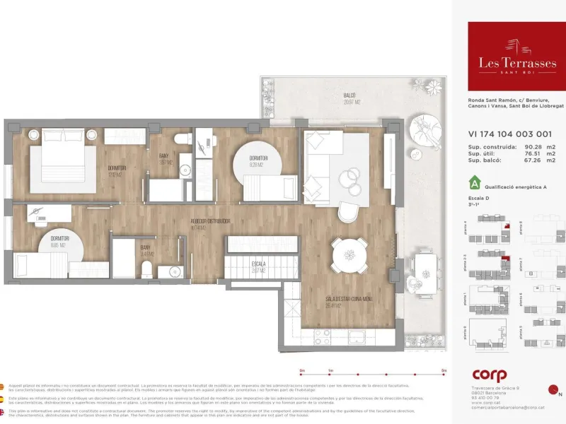 Obra nueva con terrazas, piscina y zonas comunitarias en Sant Boi de Llobregat, Barcelona