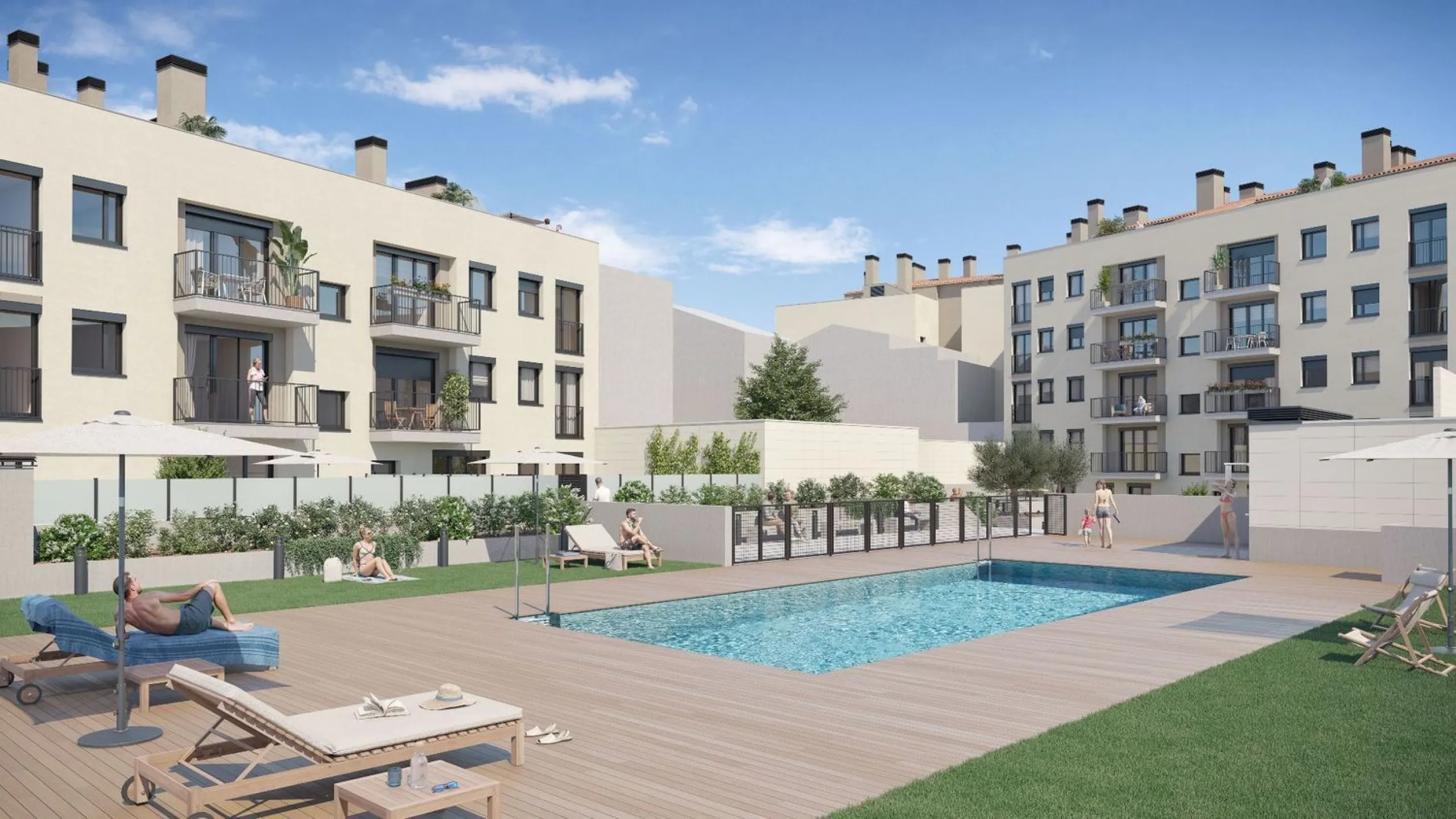 Moderno complejo residencial Tres Creus cerca del centro, en Sabadell, Barcelona