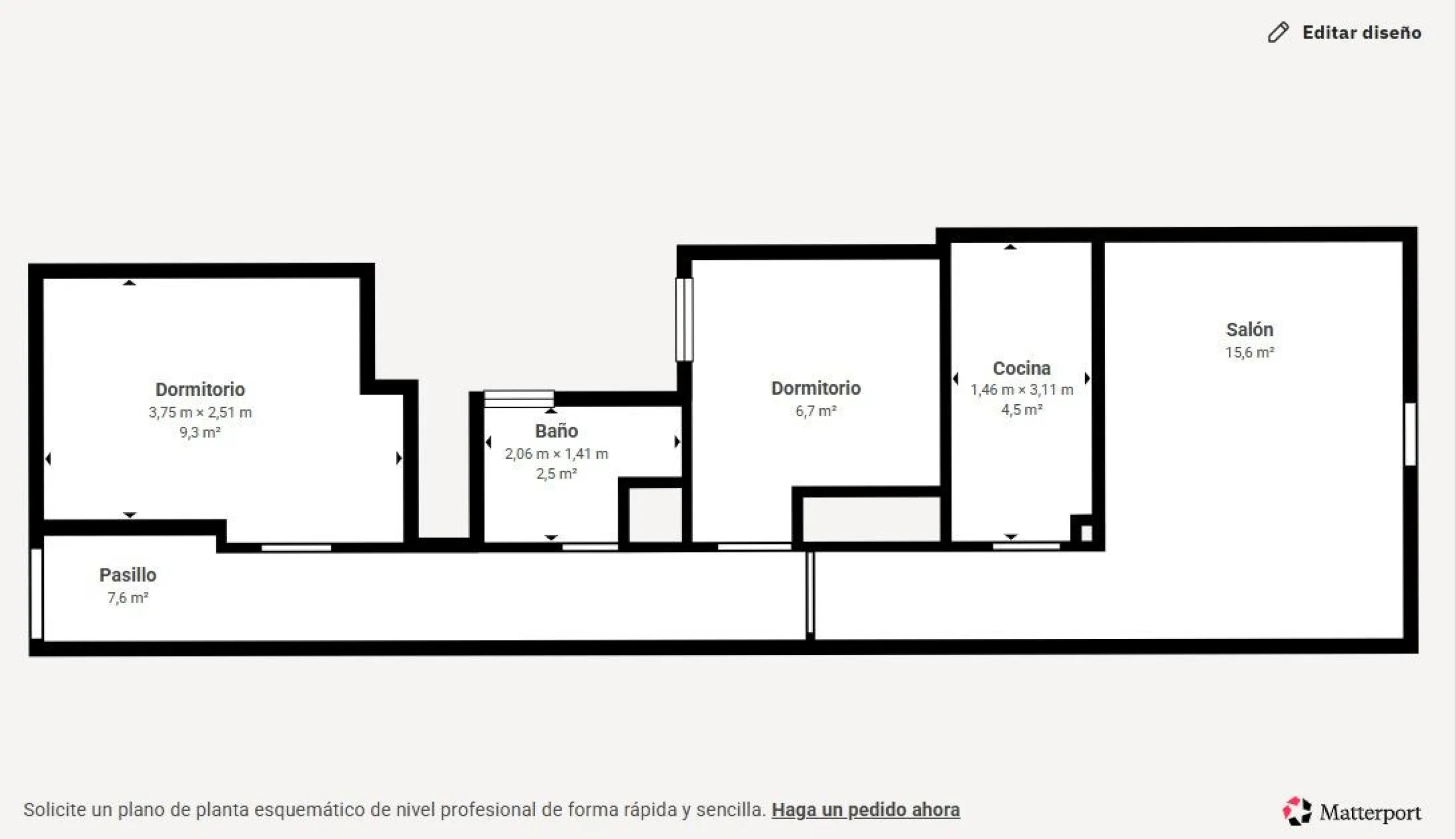 PENTHOUSE WITH SEA VIEWS ON AV. DE LAS HABANERAS WITH VERY LARGE GARAGE SPACE INCLUDED. 2 BEDROOMS. 1 BATHROOM. TOTAL AREA OF 72 M2.