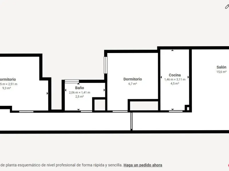 PENTHOUSE WITH SEA VIEWS ON AV. DE LAS HABANERAS WITH VERY LARGE GARAGE SPACE INCLUDED. 2 BEDROOMS. 1 BATHROOM. TOTAL AREA OF 72 M2.
