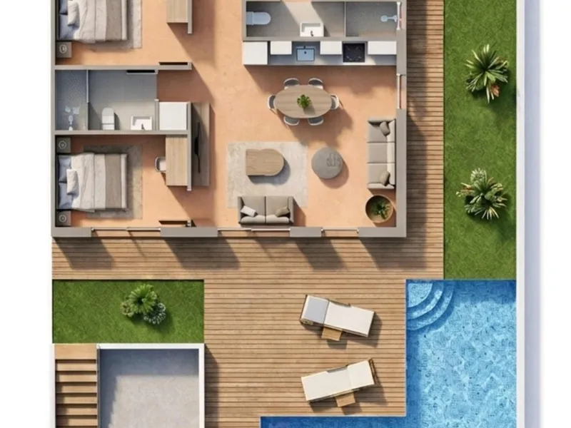 Bungalows Nuevos Boutique con Piscina Privada en Pilar de la Horadada, a 2 km de la playa