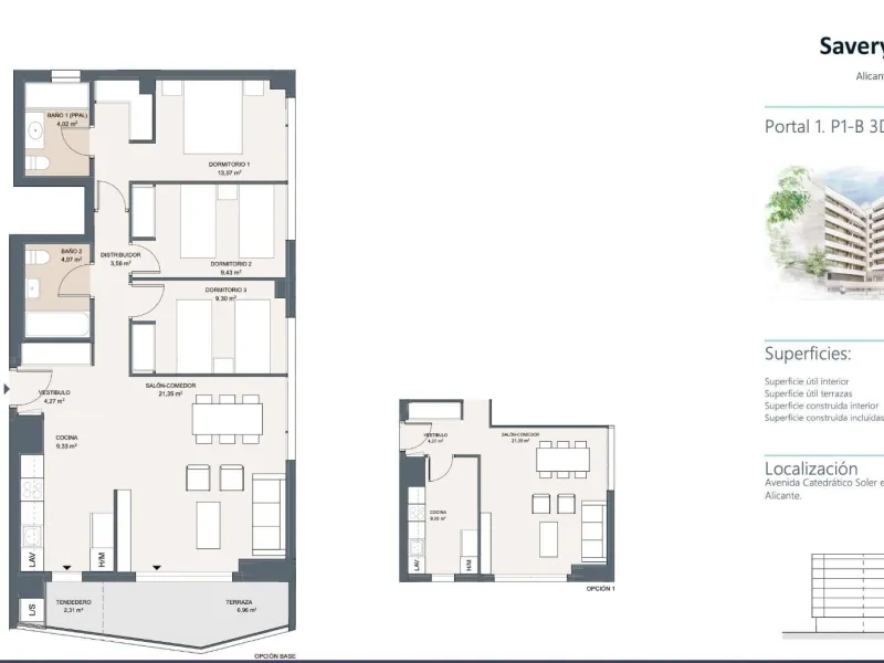 Piso moderno de 3 dormitorios en el centro de Alicante – Residencial Savery
