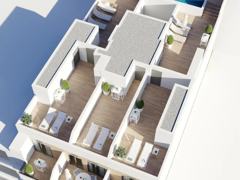 NEW PROJECT "BAHIA CENTER" WITH COMMUNITY POOL AND PARKING SPACES 300 METERS FROM THE BEACH IN TORREVIEJA.