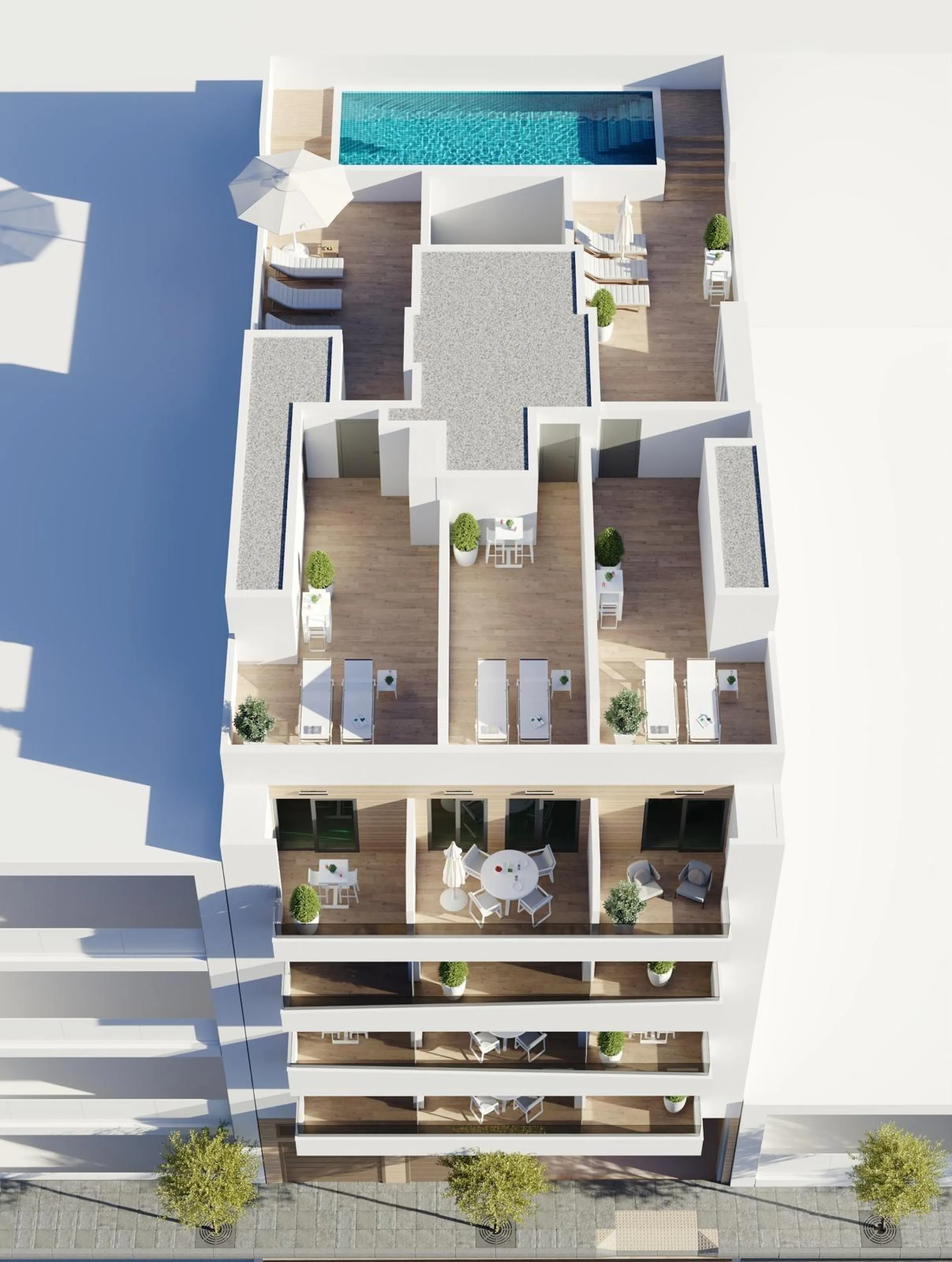 NEW PROJECT "BAHIA CENTER" WITH COMMUNITY POOL AND PARKING SPACES 300 METERS FROM THE BEACH IN TORREVIEJA.