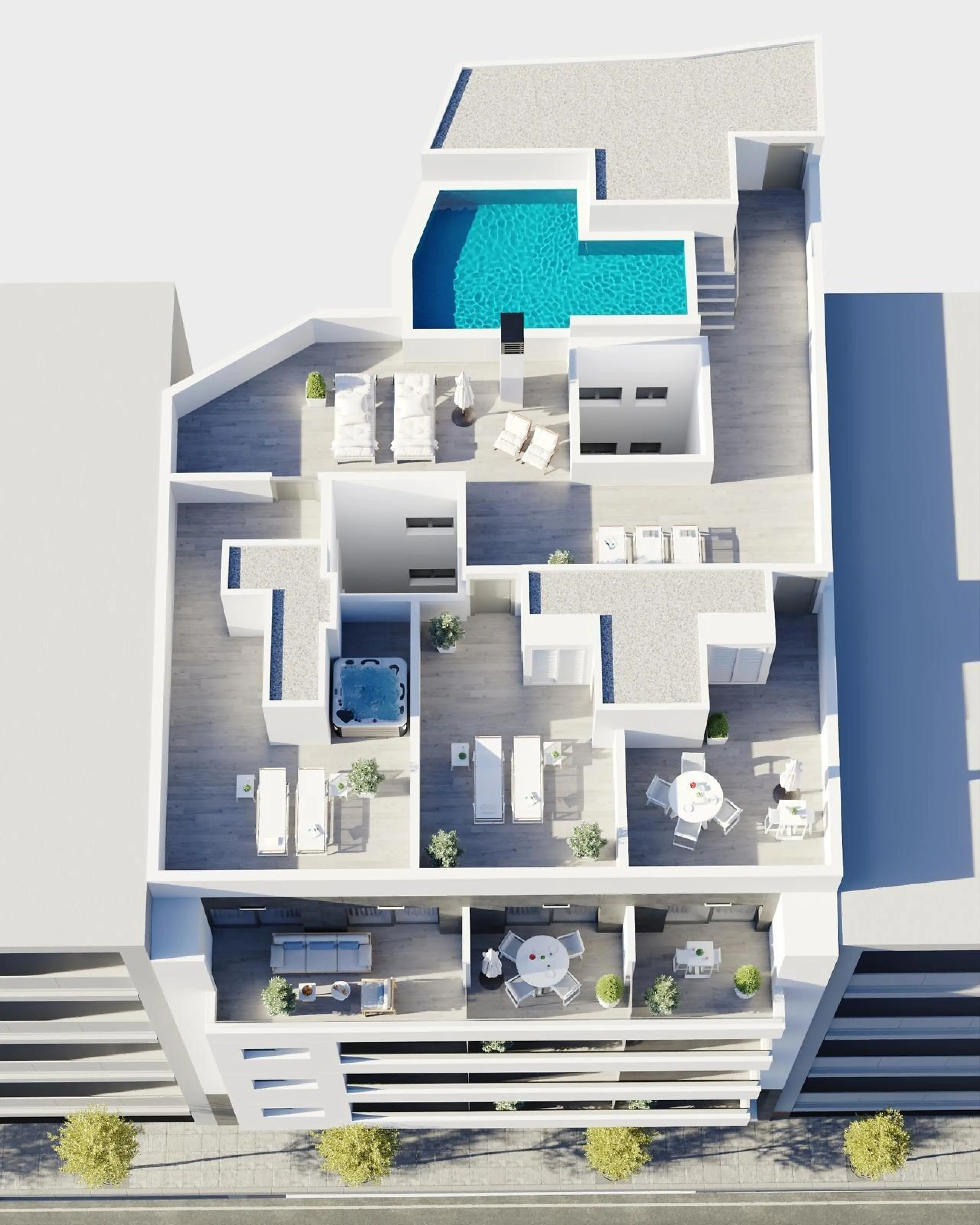 NEW PROJECT "SUN BAY" WITH COMMUNITY POOL AND PARKING SPACES 150 METERS FROM TORREVIEJA BEACH.