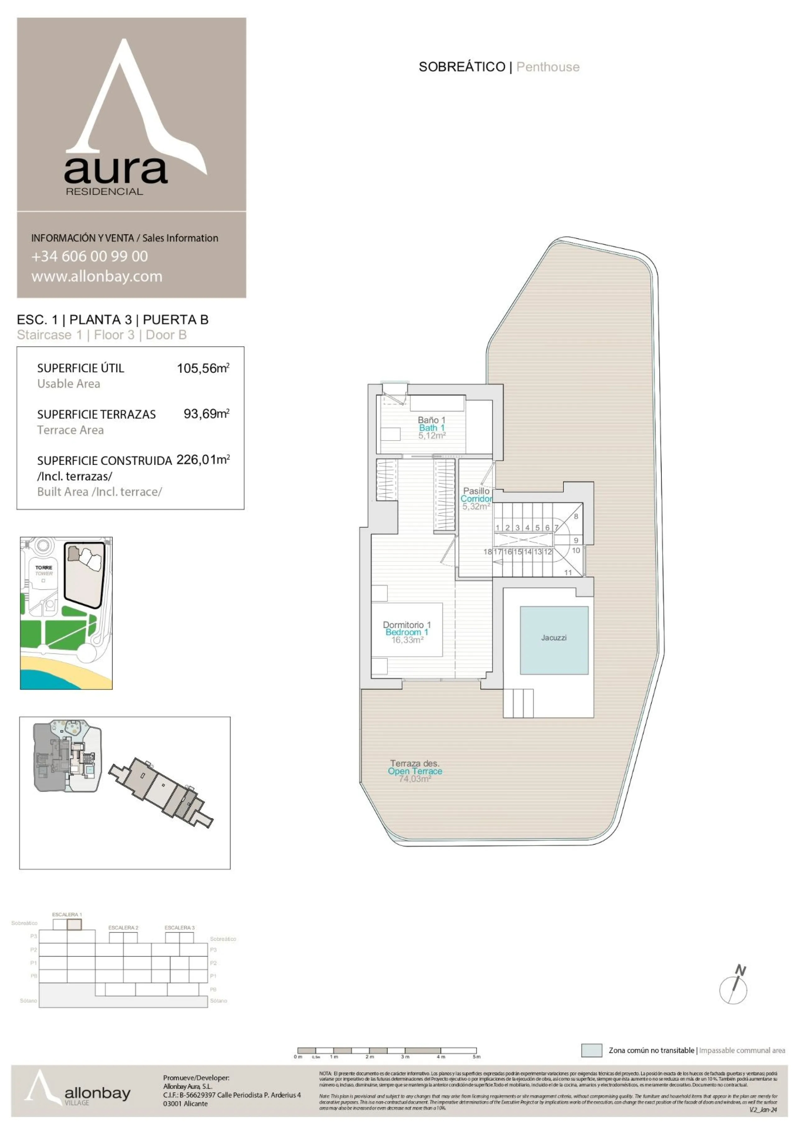 Exclusivo dúplex penthouse con jacuzzi junto al mar en Allonbay — primera línea de la playa El Torres