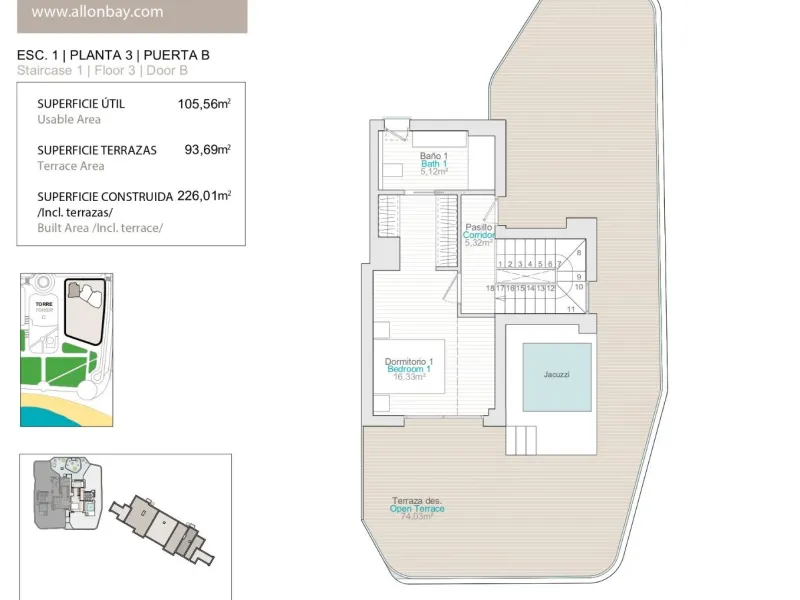 Exclusivo dúplex penthouse con jacuzzi junto al mar en Allonbay — primera línea de la playa El Torres