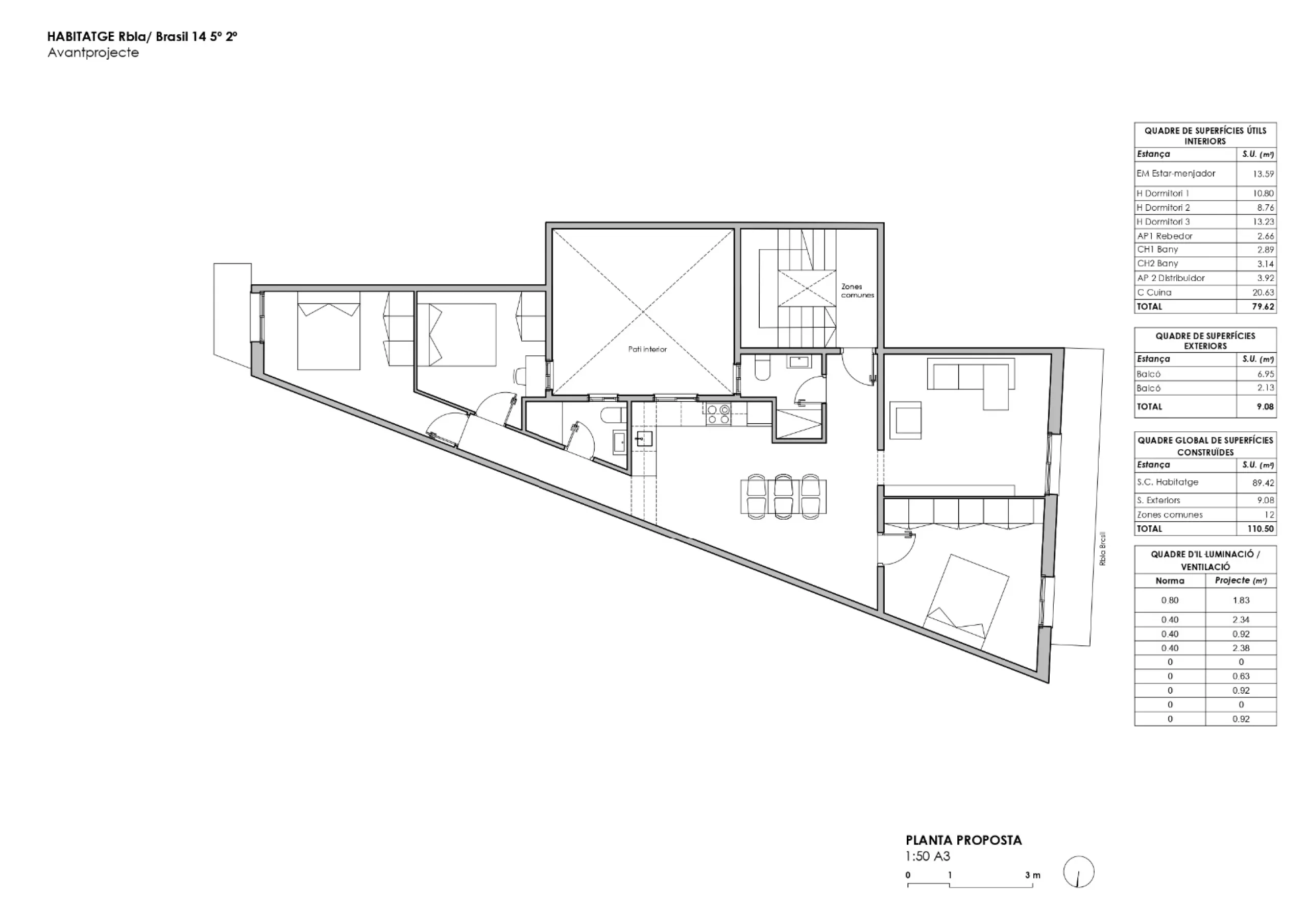 High-Floor Apartment with Two Orientations and Balconies in Sants, Barcelona