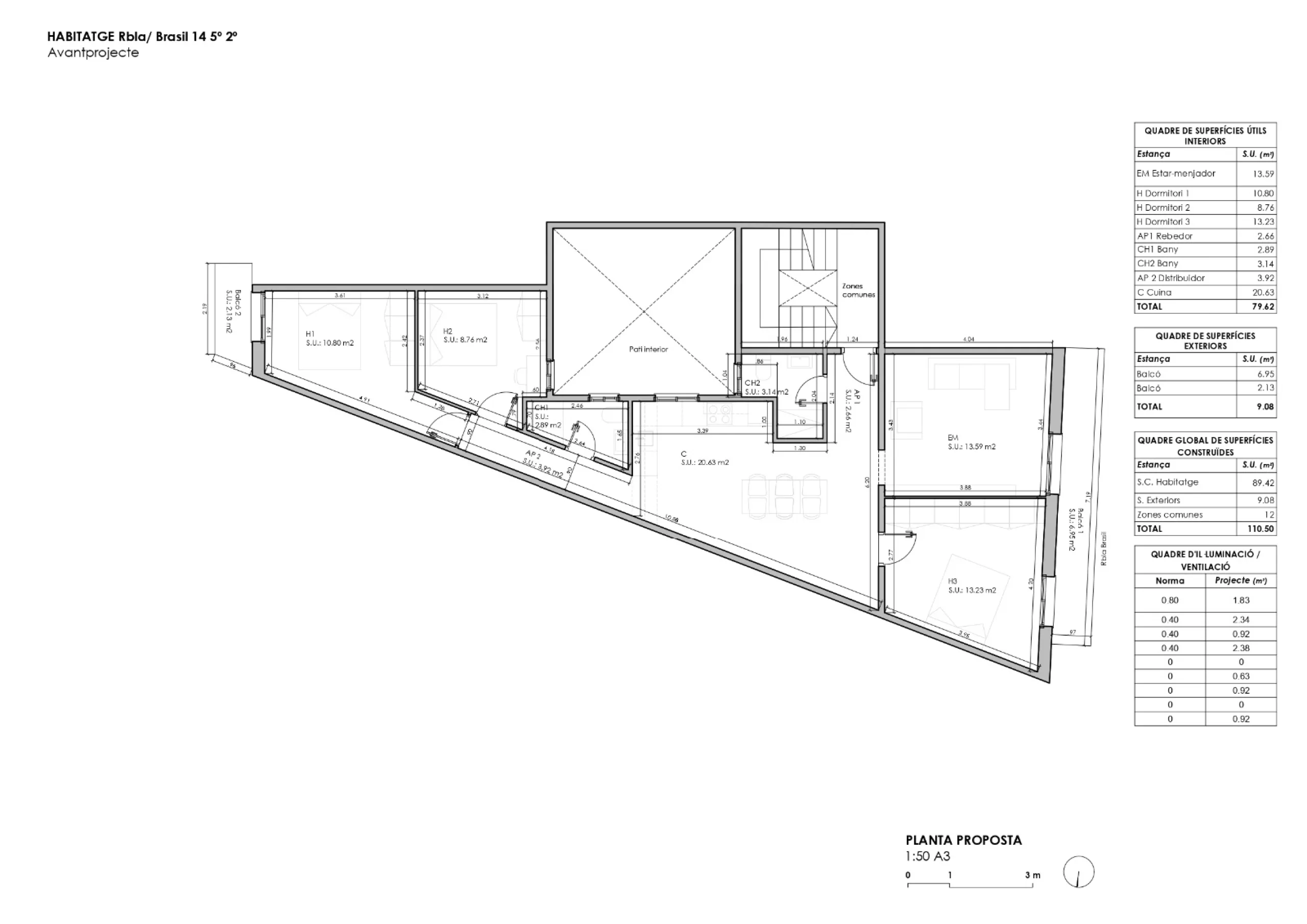 High-Floor Apartment with Two Orientations and Balconies in Sants, Barcelona