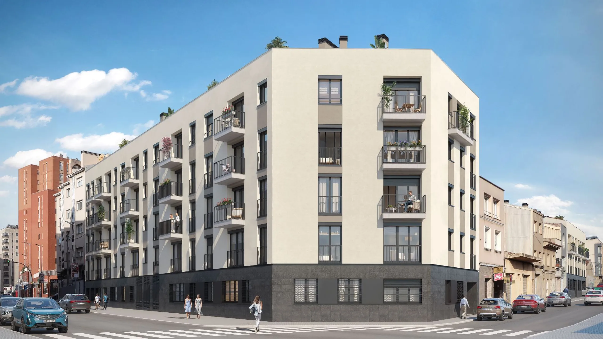 Moderno complejo residencial Tres Creus cerca del centro, en Sabadell, Barcelona
