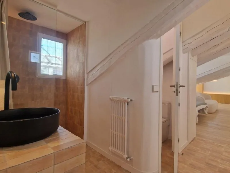 Penthouse with designer renovation and two terraces, in a historic building in the Palacio neighborhood.
