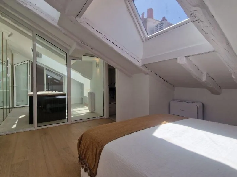 Penthouse with designer renovation and two terraces, in a historic building in the Palacio neighborhood.