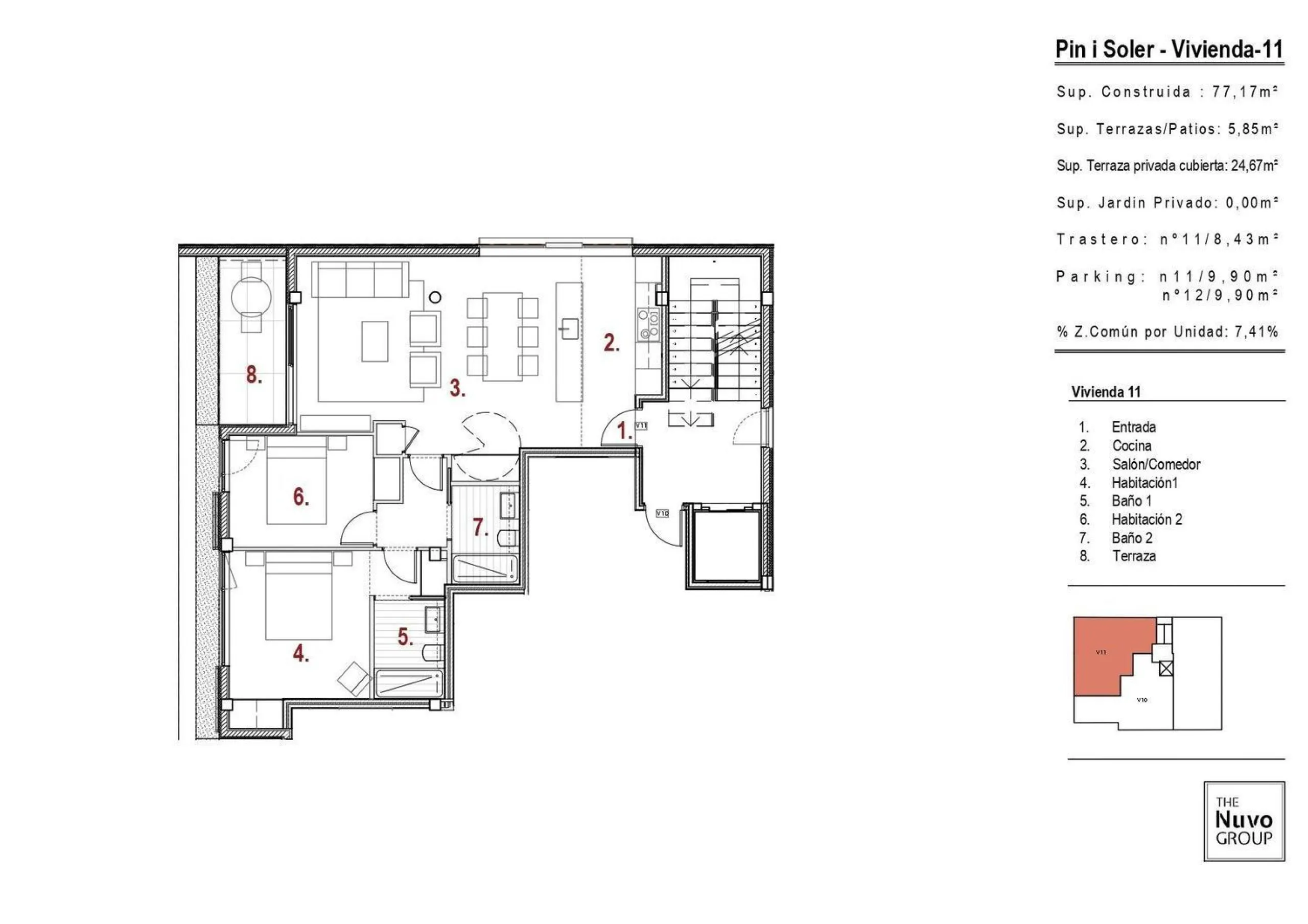 Neubau-Penthouse mit privater Terrasse in Bellaterra, Barcelona