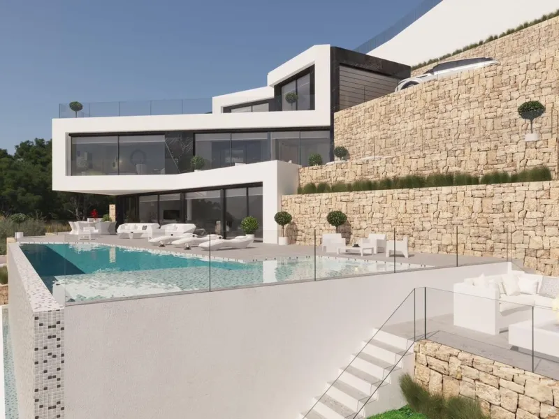 Moderne Villa mit Infinity-Pool und freiem Blick in Benissa Costa, Alicante