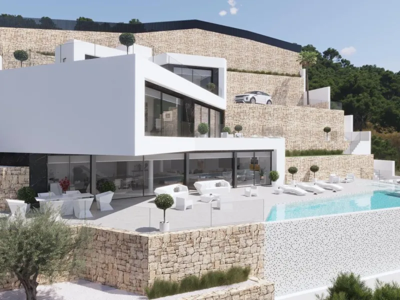 Moderne Villa mit Infinity-Pool und freiem Blick in Benissa Costa, Alicante