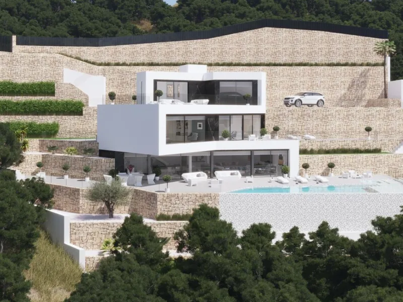Moderne Villa mit Infinity-Pool und freiem Blick in Benissa Costa, Alicante