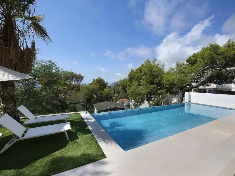 Villa de diseño con vistas panorámicas al mar en Bellamar, Castelldefels, Barcelona