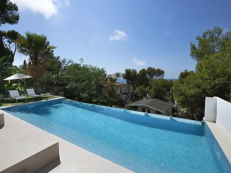 Villa de diseño con vistas panorámicas al mar en Bellamar, Castelldefels, Barcelona