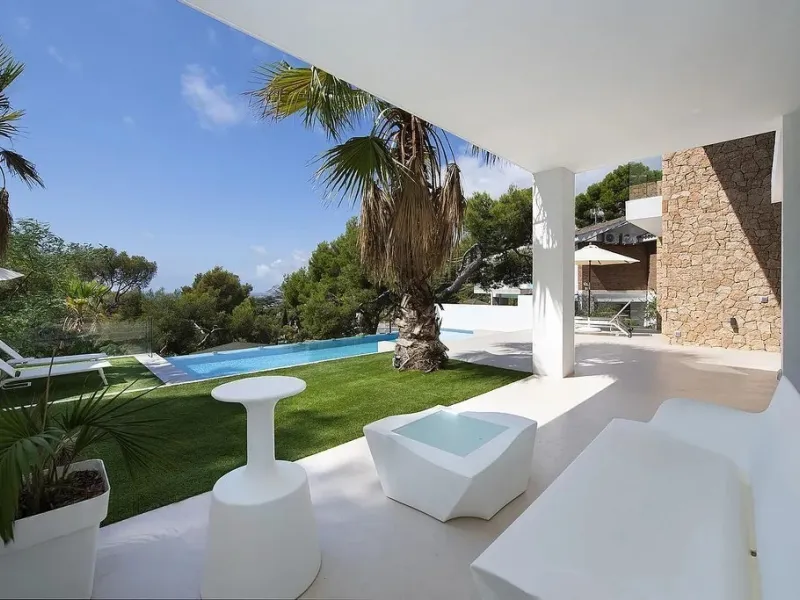 Villa de diseño con vistas panorámicas al mar en Bellamar, Castelldefels, Barcelona
