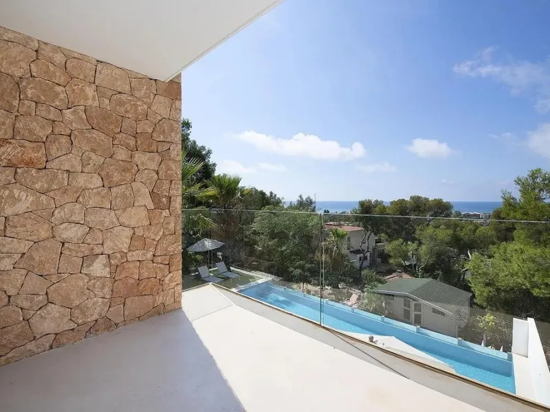 Villa de diseño con vistas panorámicas al mar en Bellamar, Castelldefels, Barcelona