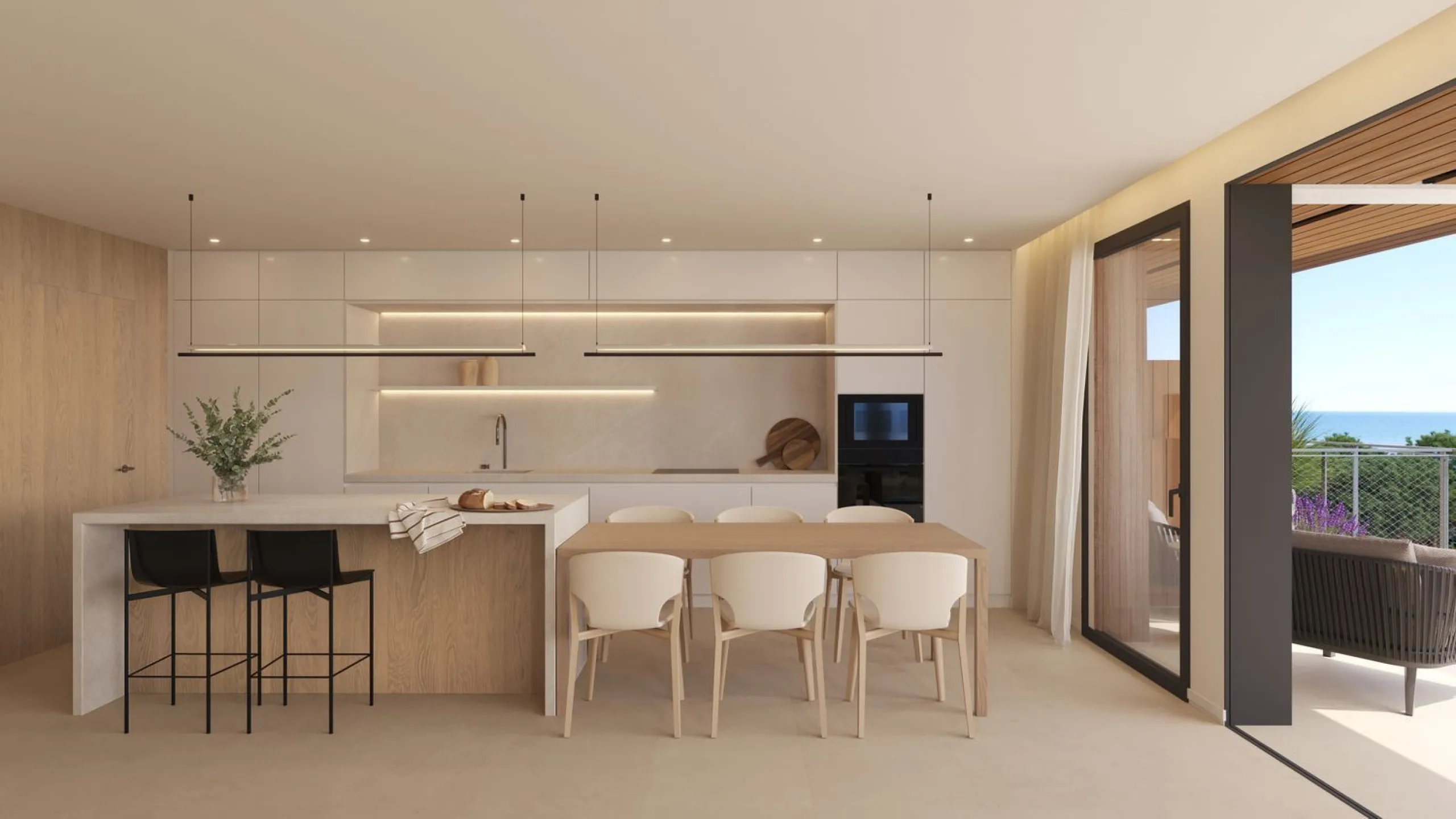 Wohnung mit Meerblick und Terrasse in Gavà Mar – Erste Strandreihe