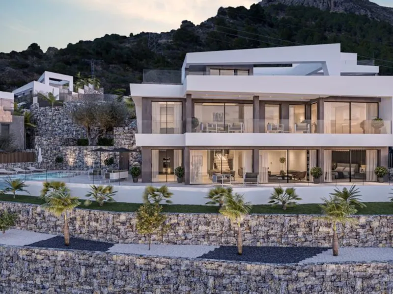 Новая вилла с панорамным видом в Кальпе, частным бассейном и современным дизайном на Коста-Бланке