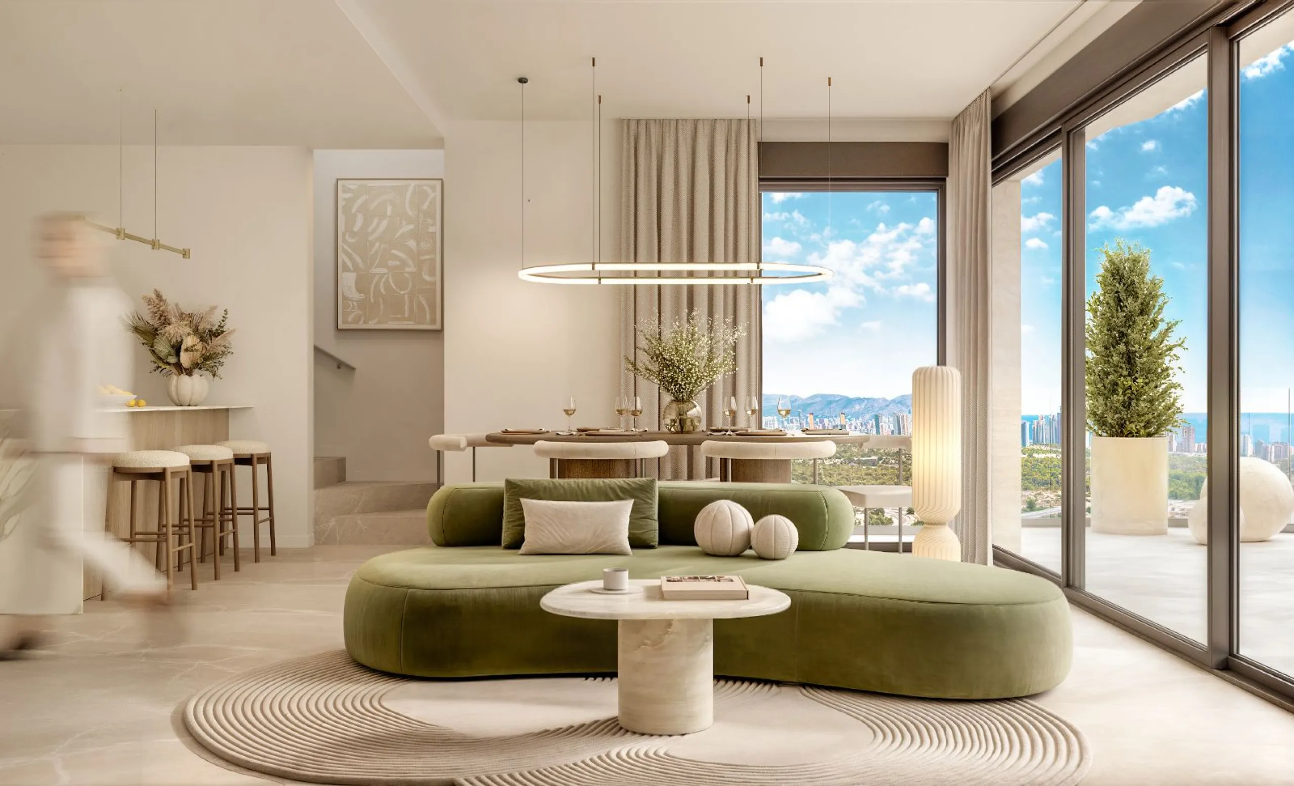 Апартаменты с видом на панораму Бенидорма в Finestrat, Alicante