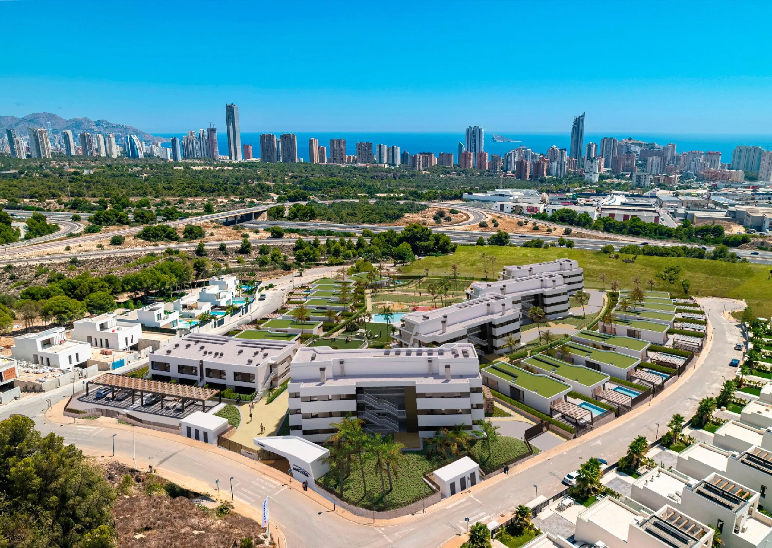 Апартаменты с видом на панораму Бенидорма в Finestrat, Alicante