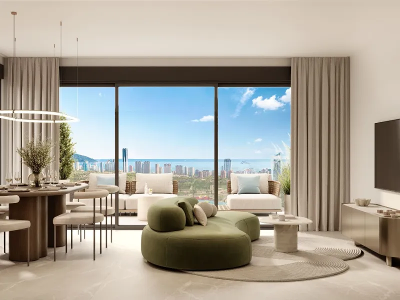 Апартаменты с видом на панораму Бенидорма в Finestrat, Alicante
