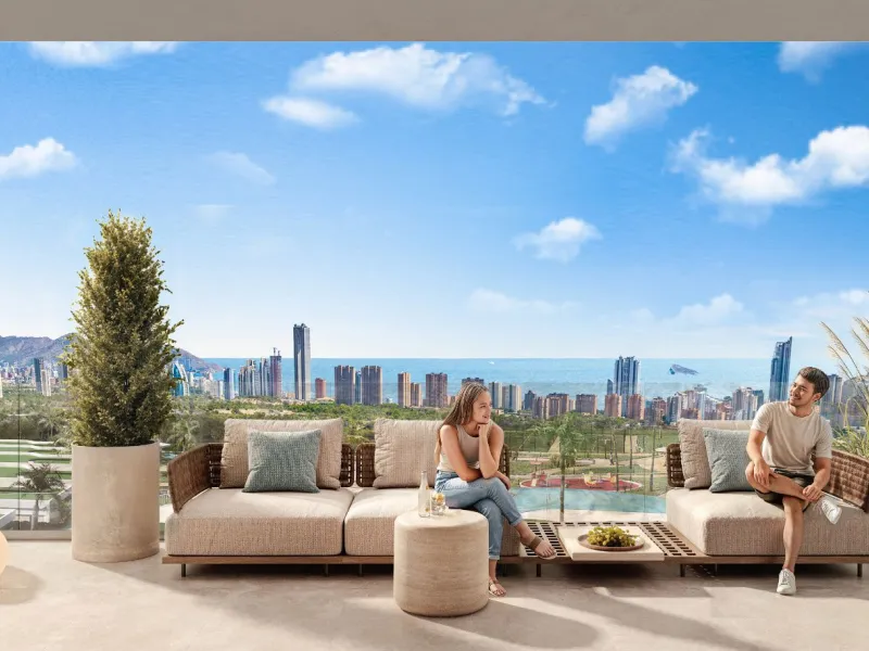 Апартаменты с видом на панораму Бенидорма в Finestrat, Alicante