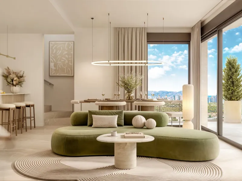 Апартаменты с видом на панораму Бенидорма в Finestrat, Alicante