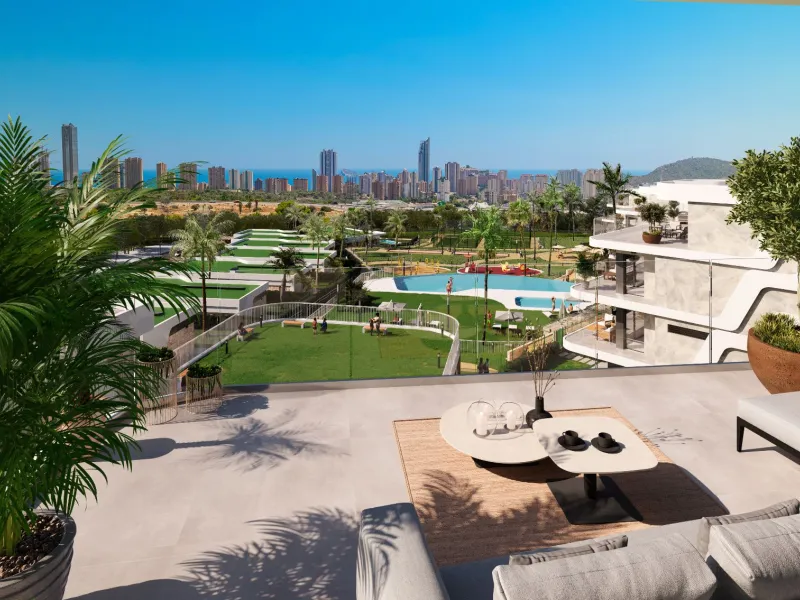 Апартаменты с видом на панораму Бенидорма в Finestrat, Alicante