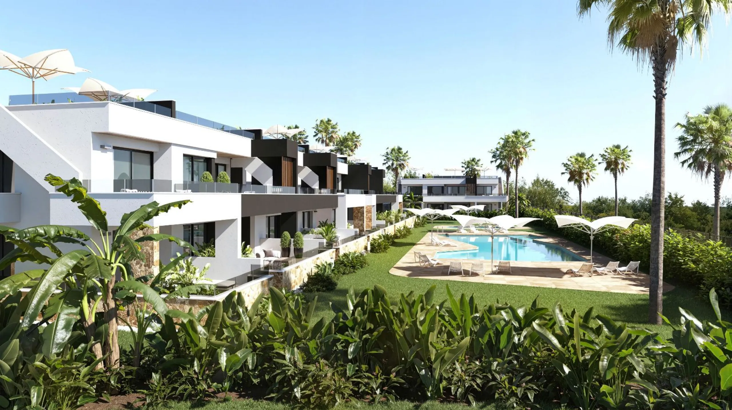 Bungalows con jardín o solárium en Ciudad Quesada, Alicante