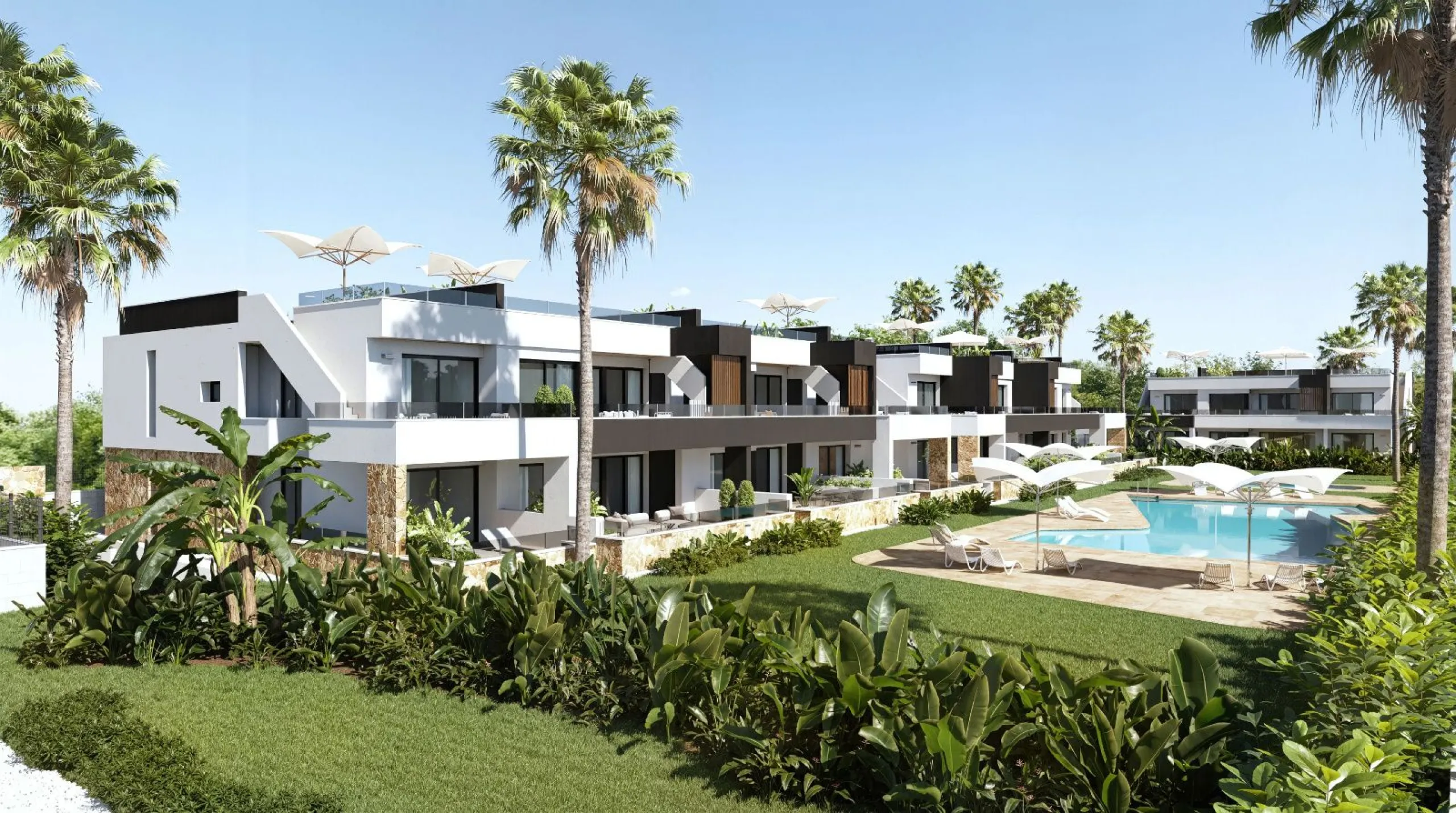 Bungalows con jardín o solárium en Ciudad Quesada, Alicante